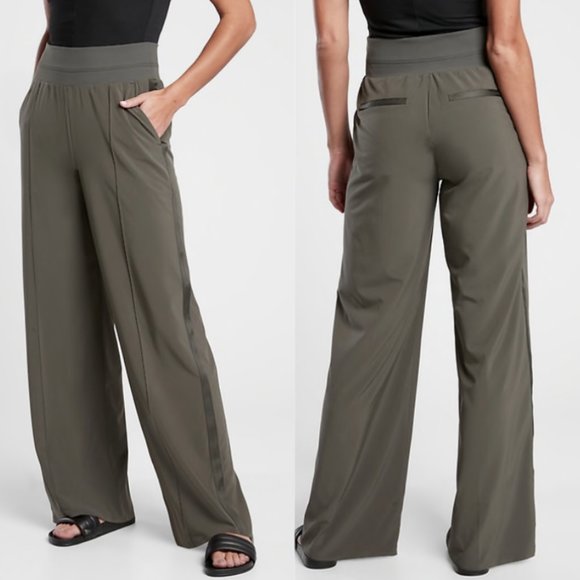 Athleta Pants - ATHLETA Nolita Wide Leg Pull On Pant Mountain Olive Women's Size 10